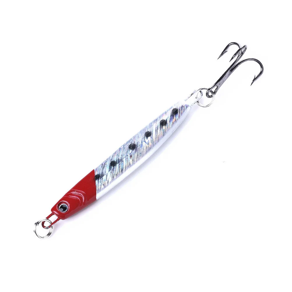 

5pcs 7Cm 12G Metal Fishing Lures Hard Baits Saltwater Freshwater Swim Action 3D Eyes Iron Head Tackle Bait Fishing Supplies