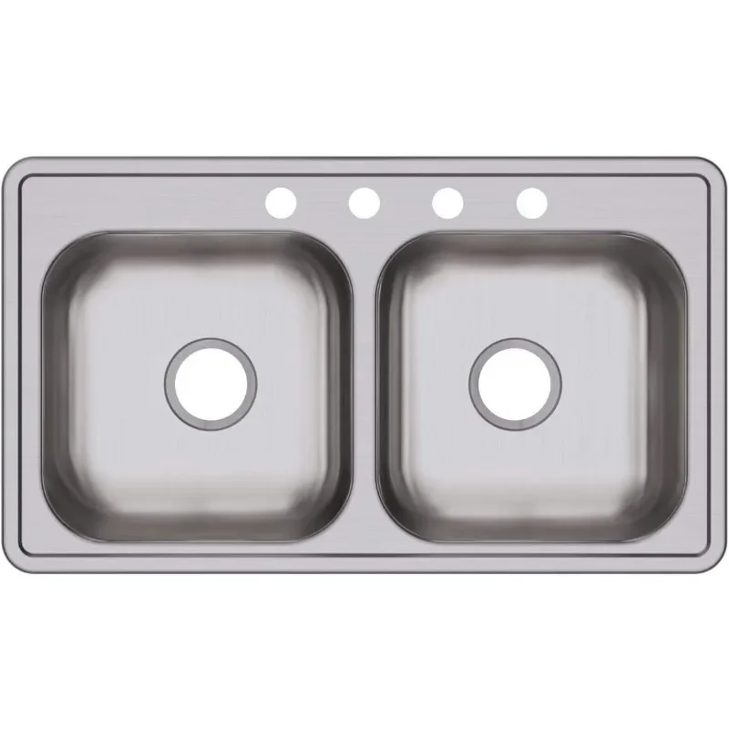 

D233194 Dayton Equal Double Bowl Drop-in Stainless Steel Sink