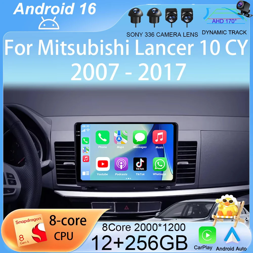 Android 16 WIFI+4G Car Radio For Mitsubishi Lancer 10 CY 2007-2017 Multimedia Video Player Navigation GPS Stereo 2 din Head Unit