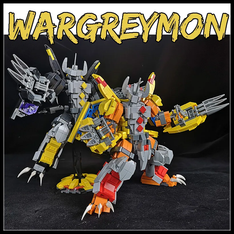 WarGreymon Building Blocks Kids Toys Digimon Anime Figure Model Toys Cartoon Action Figure Dolls Toys For Children