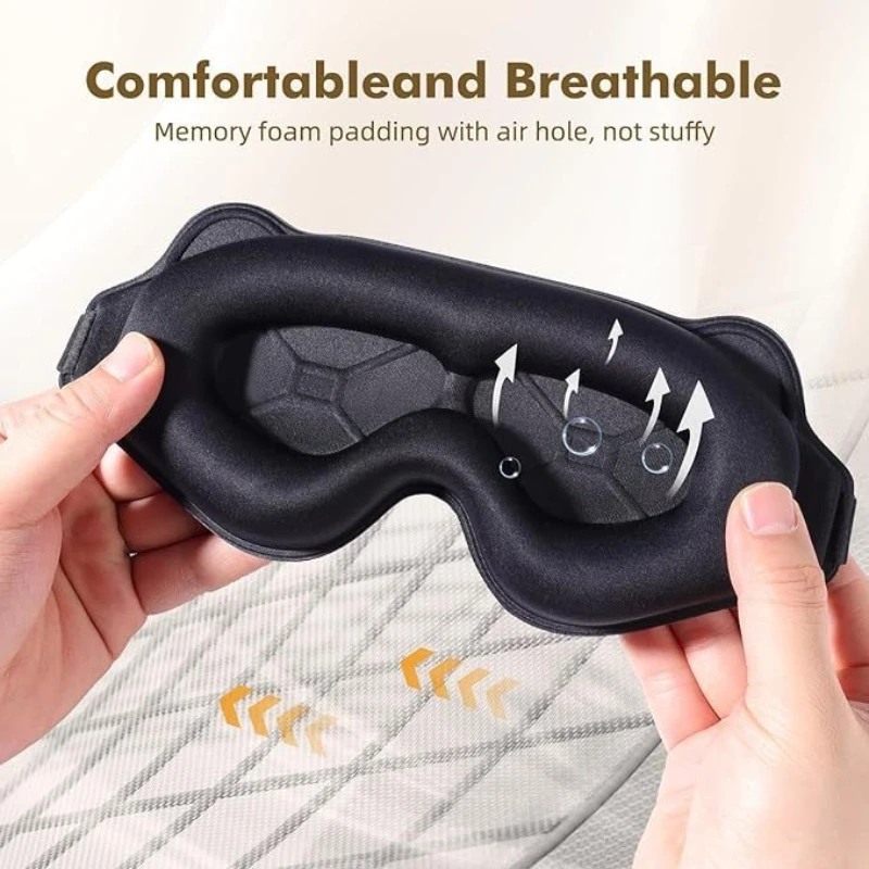 3D Sleeping Mask Block Out Light Sleep Mask For Eyes Soft Sleeping Aid Eye Mask for Travel Eyeshade Night Breathable Slaapmasker view 6
