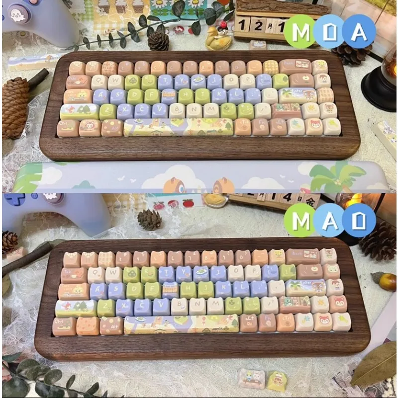 どうぶつの森キーキャップ MOA キーキャップ PBT 素材熱昇華プロセス 142 キー MX スイッチメカニカルキーボードキーキャップ
