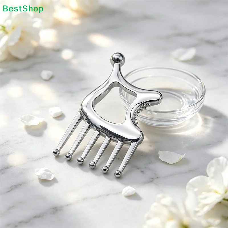 〔Z〕Multifunctional Scalp Massage Comb Metal Gua Sha Tools Neck, Face,Eyes Deep Tissue Release Scraping Board Myofascial Massager