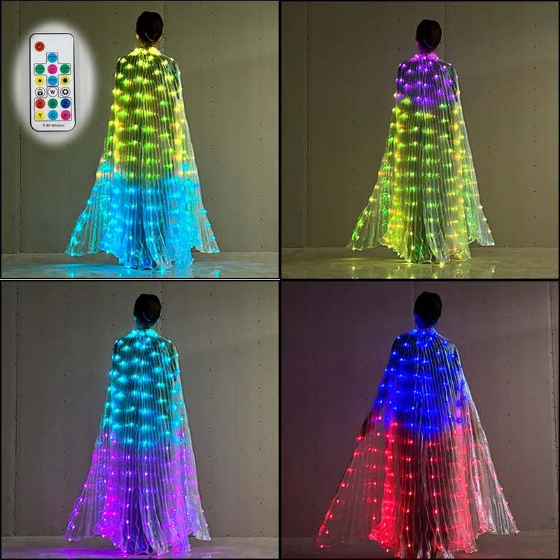 

Remote Control Multi-functions Change Colors LED Butterfly Wings Belly Dancing Performance Show Decoration Dance LED Costumes