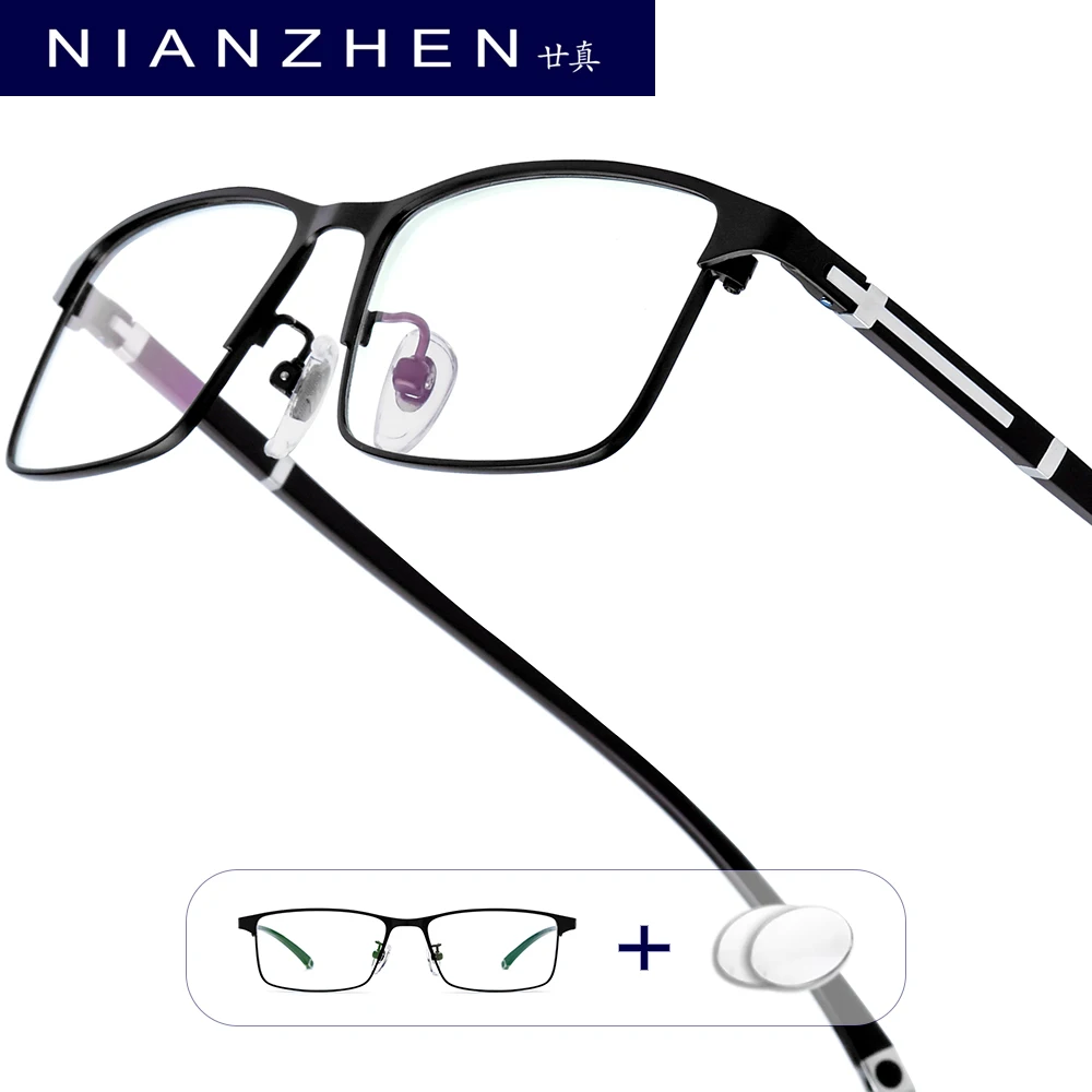 

NIANZHEN Progressive Prescription Glasses Men Photochromic Myopia Optical Lens Eyewear Women Square Eyeglasses Alloy Frame 9212
