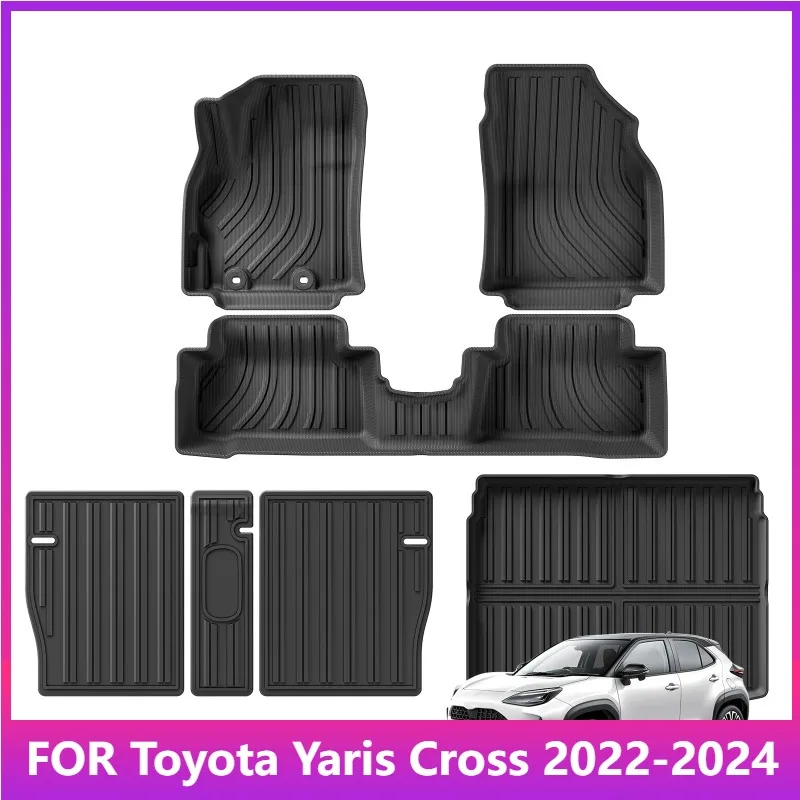 

Floor Mats For Toyota Yaris Cross 2022 2023 2024 Car Floor Mats Trunk Pad TPE 3D Foot Mat Black Left Hand Drive