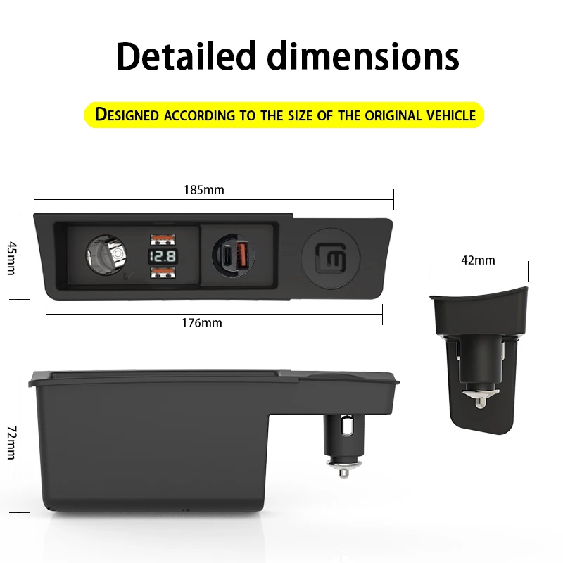 LOYEUANR-Divisor de isqueiro, carregador de carro para Volkswagen Passat B6 B7 CC R36, carregamento rápido USB