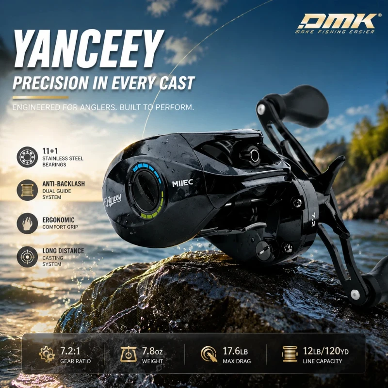 Dmk Baitcasting Reel Miiec Smart Dc Electromagnetic Brake Long Cast Dual Mode Stepless Saltwater Fishing Reel For Adult Anglers