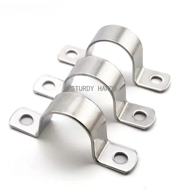 10 pieces of 304 thick stainless steel pipe buckle water pipe fastener U-shaped fixing clip hardware accessories
