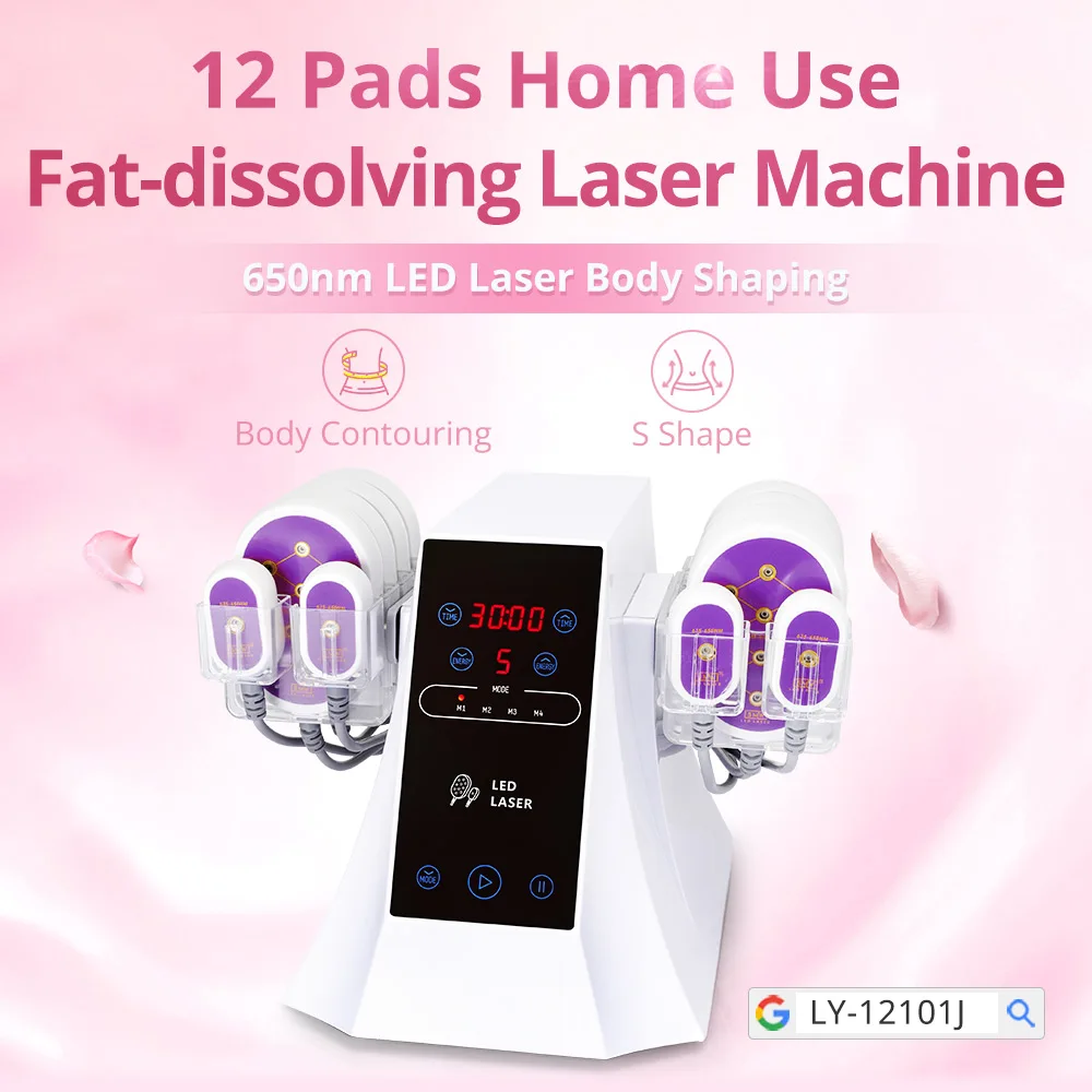 New 635NM 650NM Lipo Laser Machine With 10/12/14/16 Pads 5MW Fat Reduce Body Shaping Slimming Machine for Spa