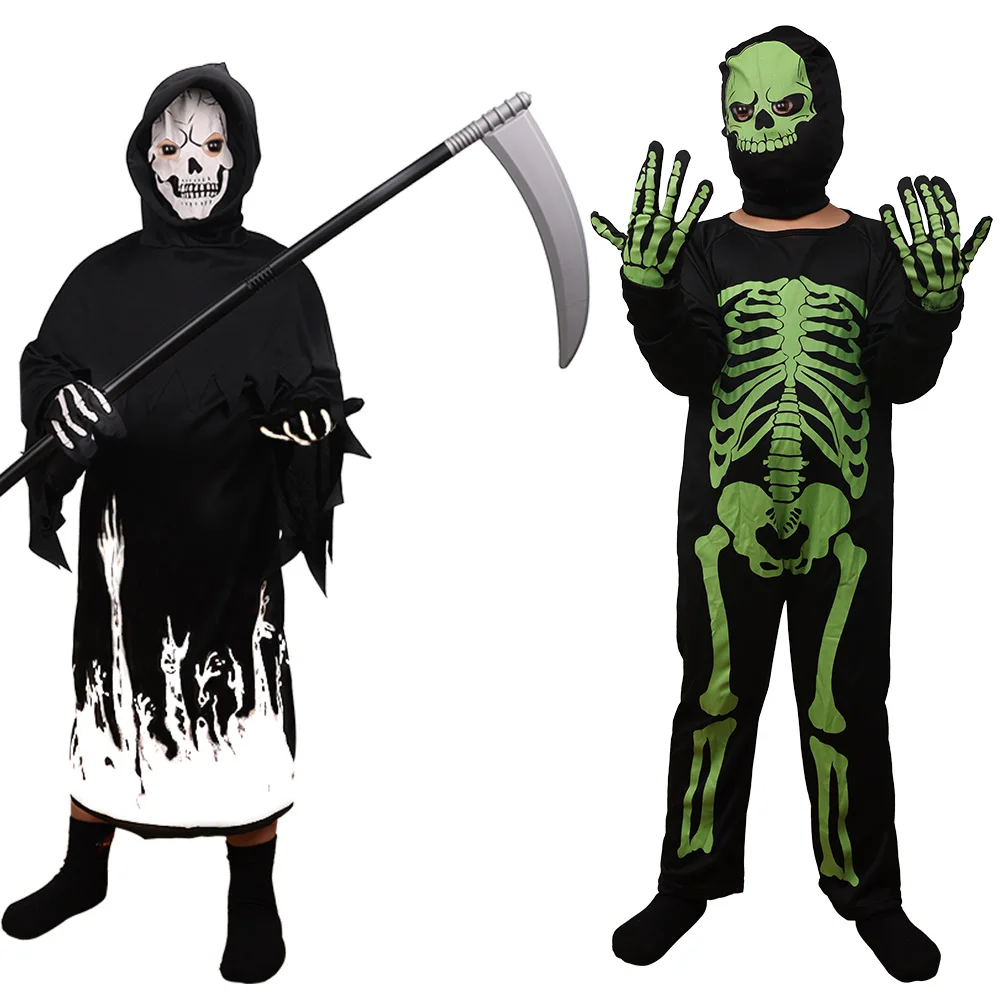 Halloween Night Light Skeleton Clothes, Green Light Ghost Clothes