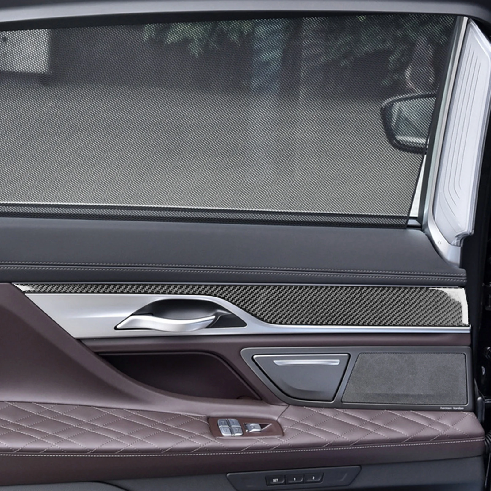 

For BMW 7 Series G11 G12 2015-2022 Carbon Fiber Inner Door Panel Decorative Strips Car Accessories Interior Decoration Sticker