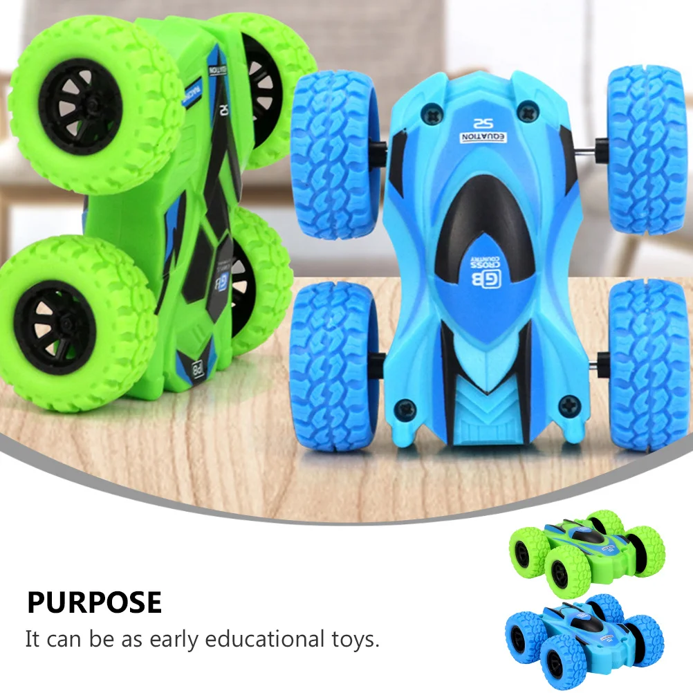 Vehículos todoterreno de inercia de doble cara para niños, tamaño grande, colores brillantes, Material seguro, duradero, coches extraíbles para niños tempranos, 2 uds.