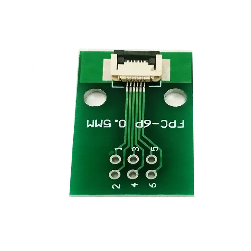 1Piece FFC FPC 6 Pin Connector Adapter Board FFC To 2.54mm Straight Plug Soldered 0.5mm Distance Double Side Electronic Card