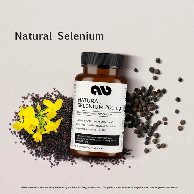 

Selenium 200mcg capsules - for antioxidant and immune health - gluten free, vegetarian, non GMO -60 capsules