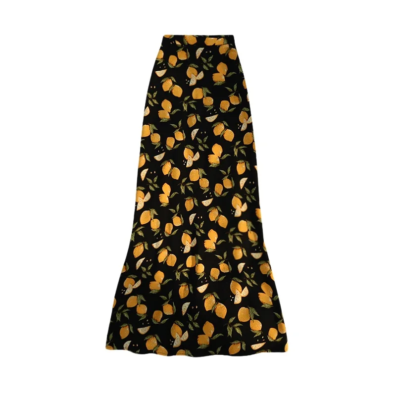 Skirts for Women Floral Print Casual Skirts 2024 Summer NEW Versatile Temperament High Waist Was Thin A-Line Skirts