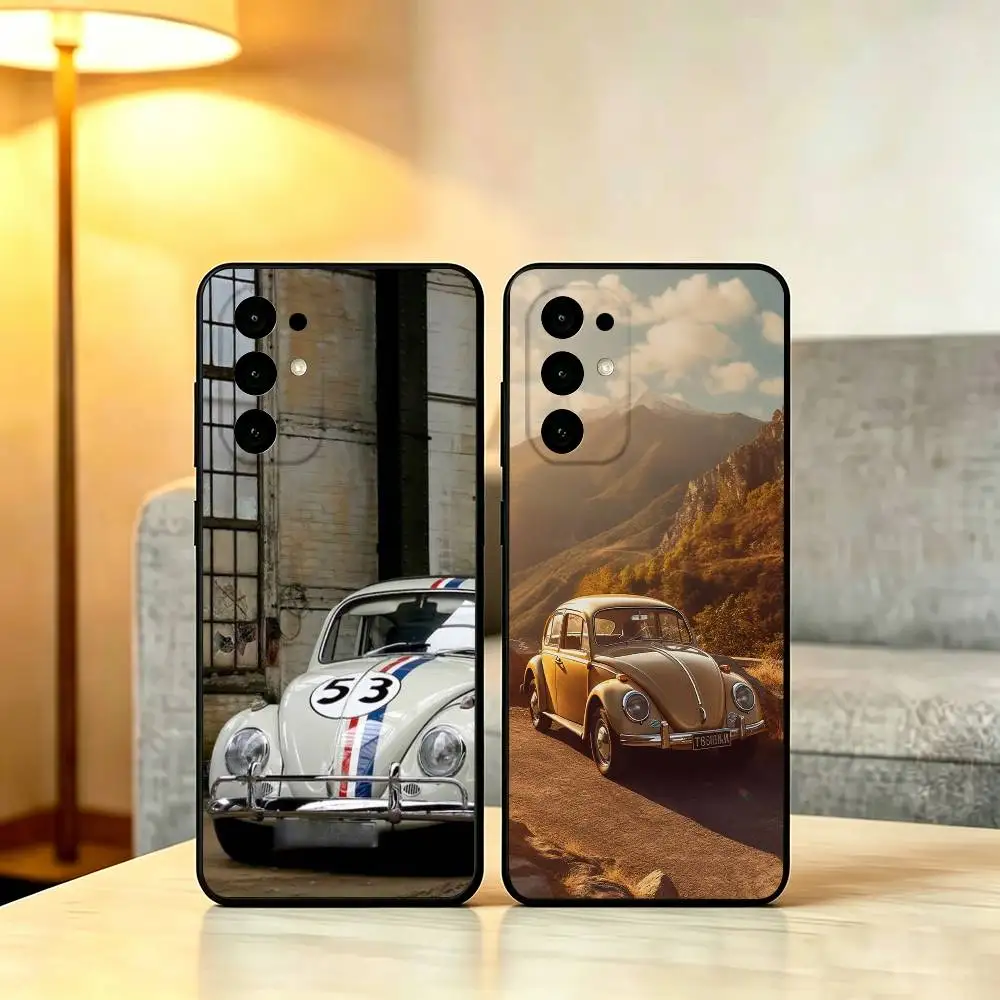 Vintage Beetle Cars Phone Case For Samsung S26,S25,S24,S23,S22,S21,S30,Ultra,Plus,Fe,Lite,Note,10,Black Cover