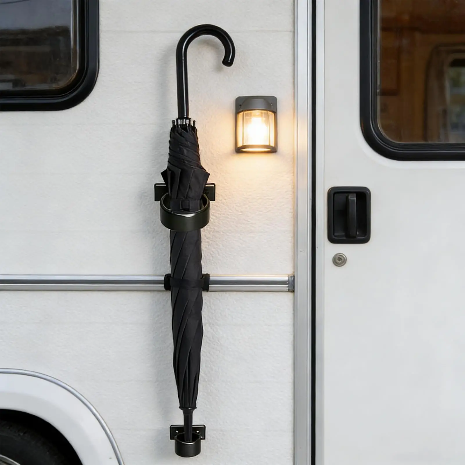 RV Umbrella Holder with Rainwater Tray Car Trunk Umbrella Stand Auto Interior Accessories for Patio Corner Floor Car