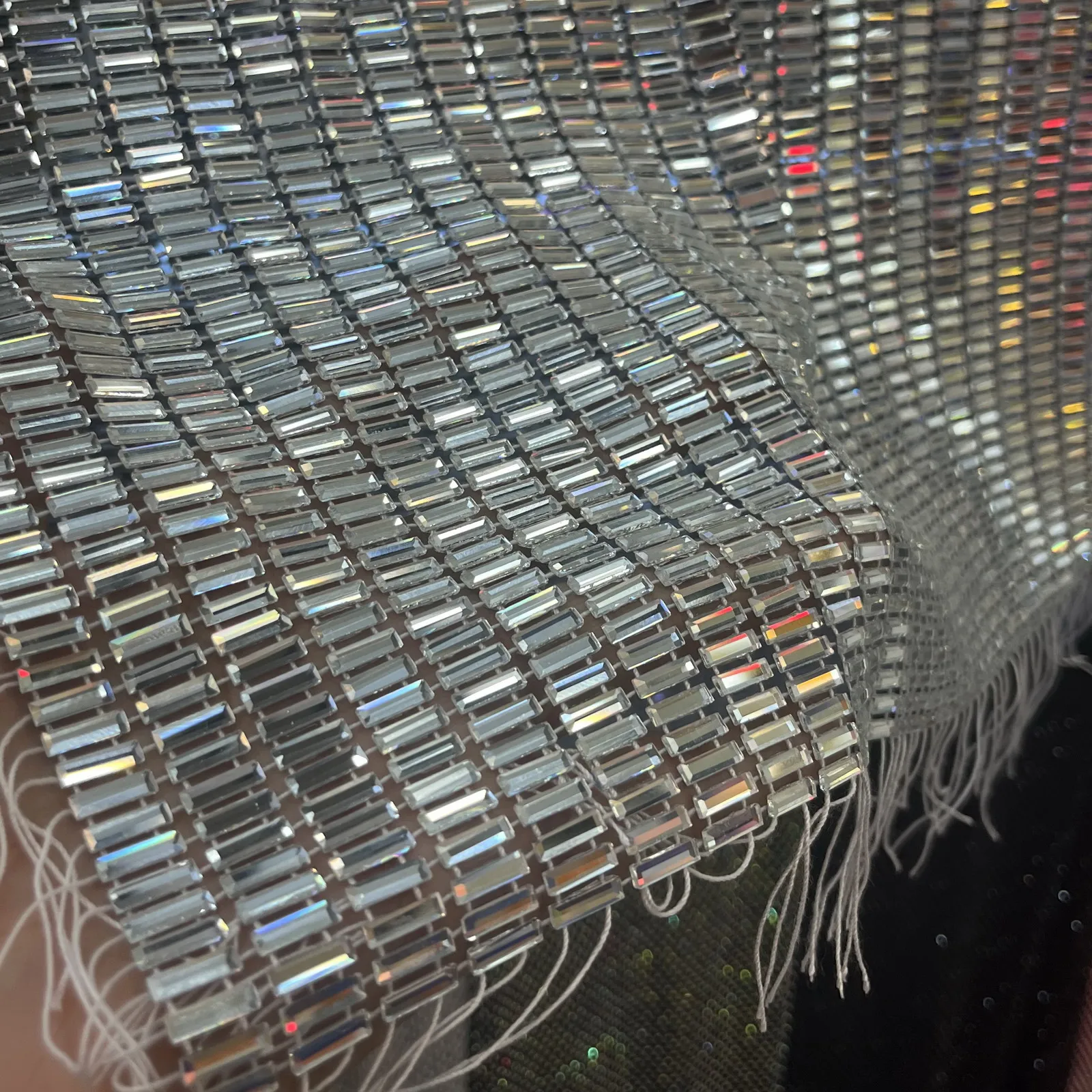 New Luxury Crystal Rhinestone Mesh Fabric Using Thread Sewing Rhinestones Mesh Applique Trim Fabric For Dress