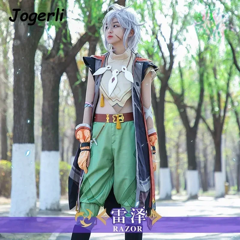 Genshin Impact Razor Cosplay Costumes Game Character Outfit Anime Roleplaying Clothing Suit Wig MN8