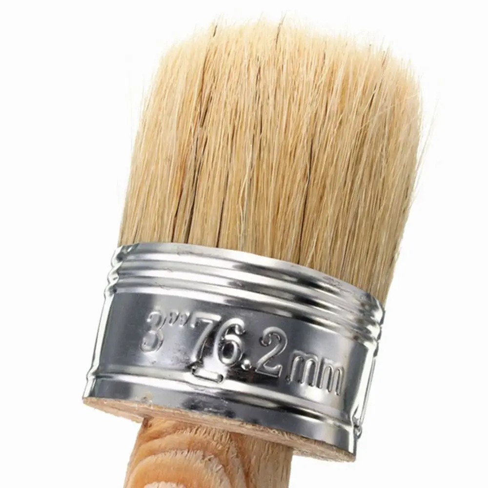 1pcs 20-50mm Paint Wax Brush 185mm Long Paint Brush Tools Wooden Handle Chalk Oil Painting Brush Round Bristle