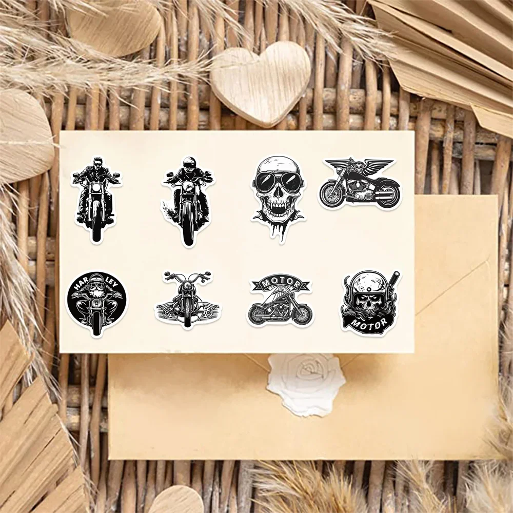 50pcs DIY Vintage Retro Motorcycle Stickers For Phone Ipad Laptop Scrapbook Suitcase Scrapbooking Materiales Custom Sticker