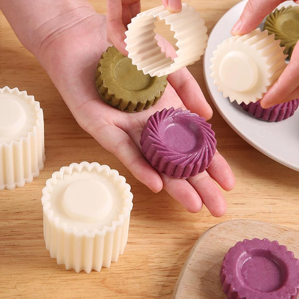 Detachable 2-in-1 Hand Pressure Pastry Press Mold Stamp Mooncake Mold Pastry Decorating Tool Cookie Mold for Home DIY Baking
