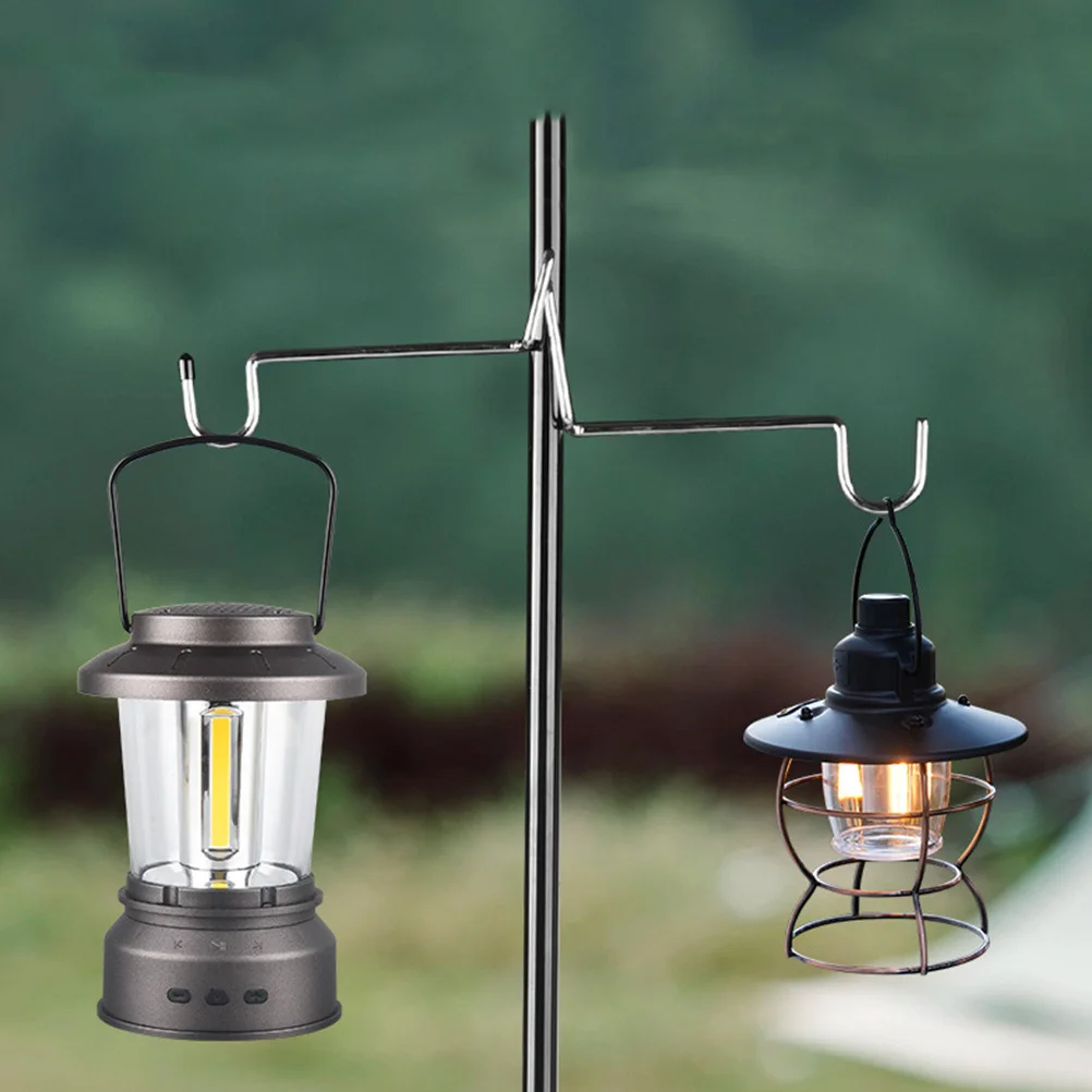 

Portable Lightweight Lamp Rack Durable Lantern Stand Camping Supply Compatible Long Term Use Outdoor Light Bracket Wind
