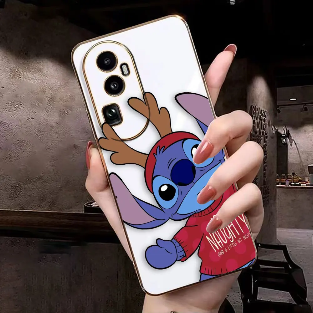 Cover Smooth E-TPU Phone Case OPPO RENO 2F 4 5 6 6Z 7 7Z 8 8T 10 PRO PLUS 4G 5G FIND X3 LITE Case Funda Cartoon Cute S-Stitch