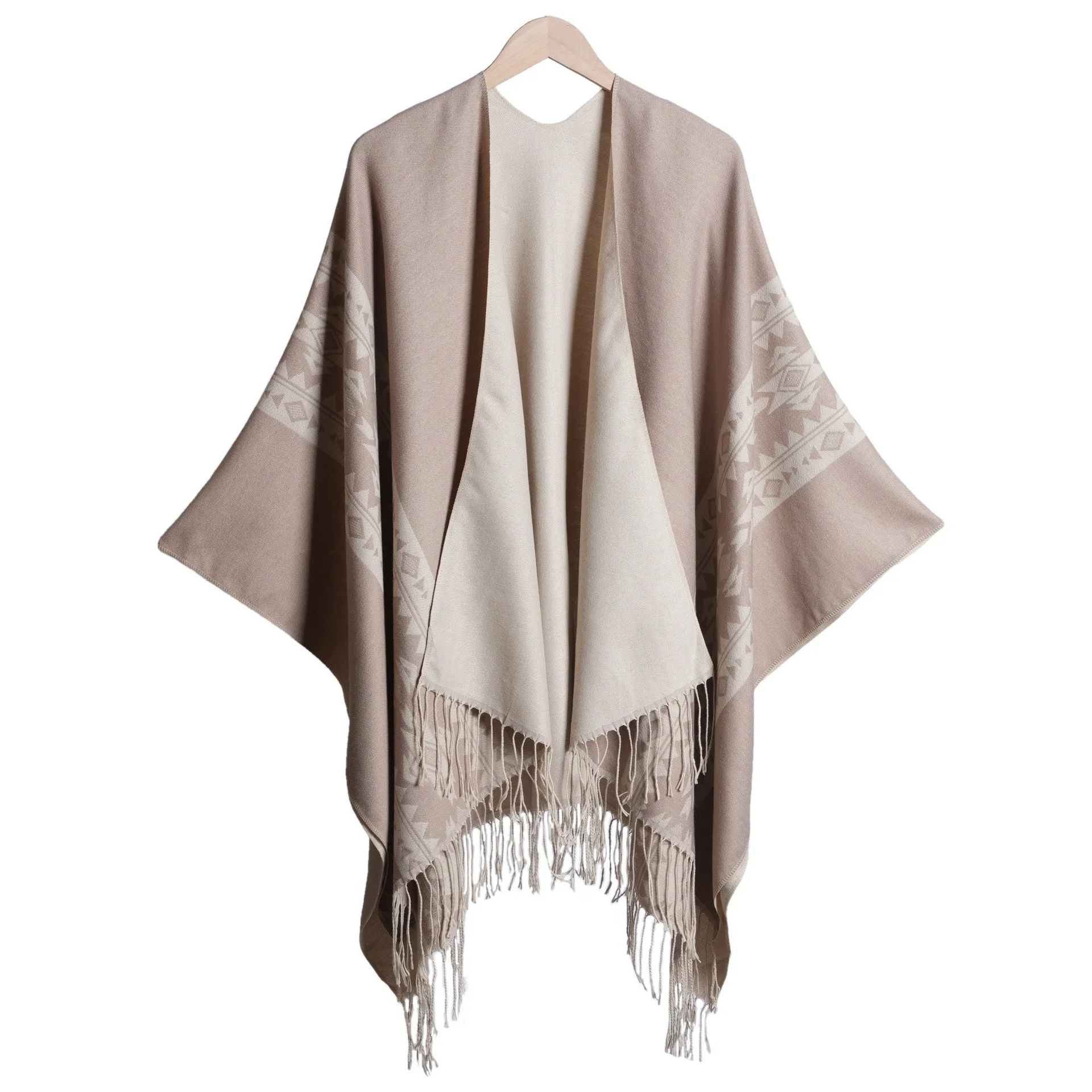 Nuovo Poncho Autunno/Inverno Sciarpa Sciarpa Nuovo Jacquard Nappa Mantello Capelet Stile Etnico Retro Viaggio Calore Auto Guida Mantello