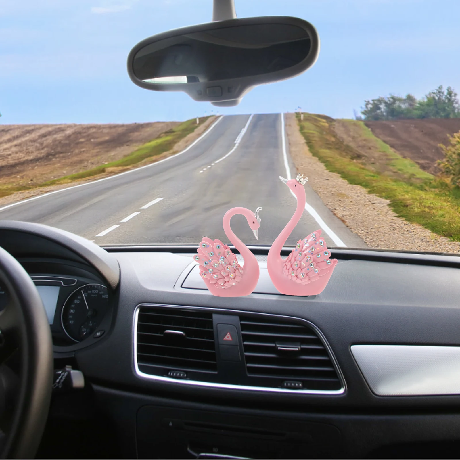 

2 Pcs Swan Car Decorations Cute Dashboard Ornaments Dashboard Decor Interior Accessories Enhance Beauty Durable