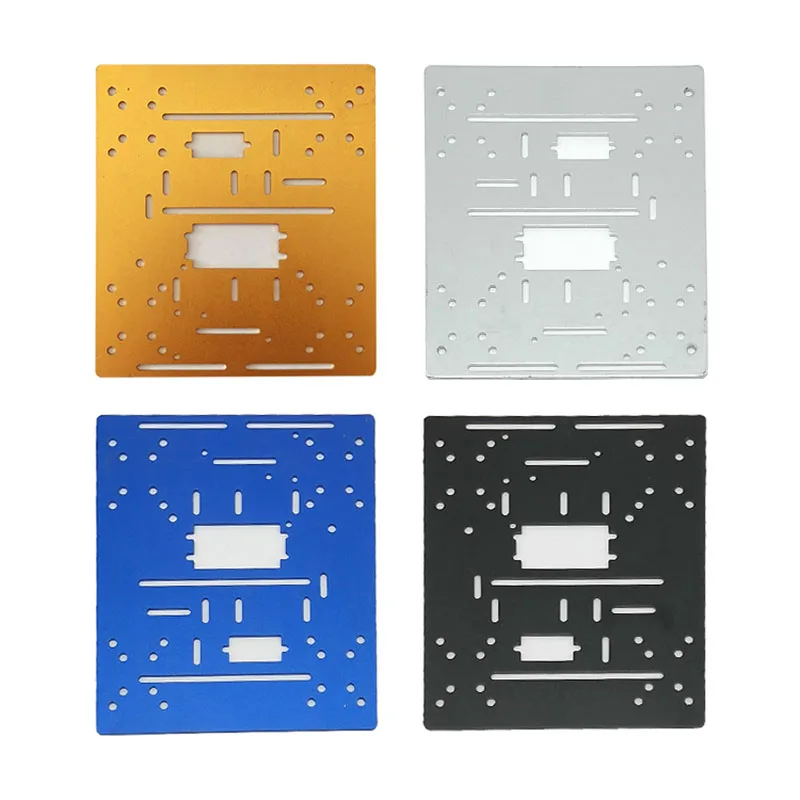 Placa inferior de carro inteligente, Panel de chasis, carro de montaje de expansión DIY, placa superior de aleación de aluminio, expansión de orificio multiservo