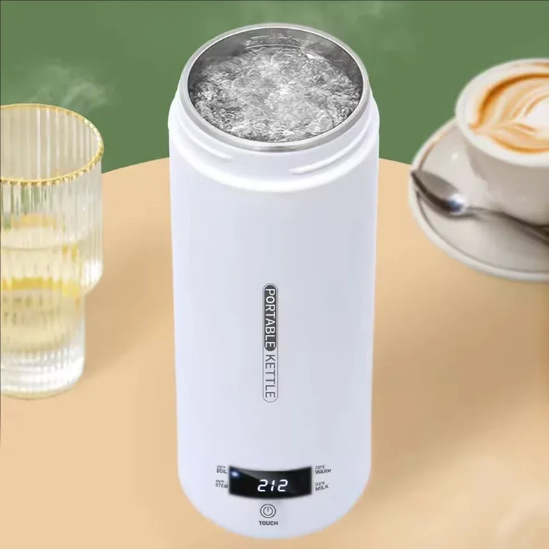 LED Display Portable Electric Water Boiling Cup 110V 220V Leakproof Travel Smart Heated Kettle Thermostatic Bottle Milk Warmer