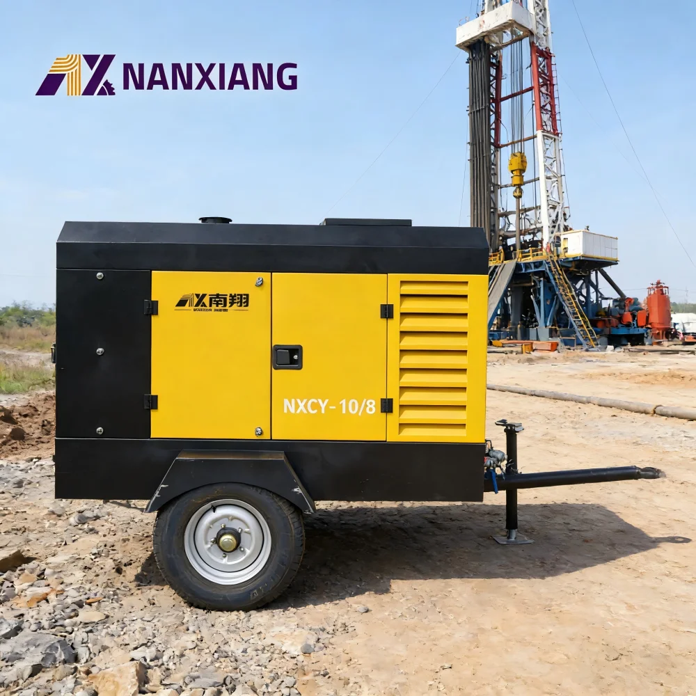 Nanxiang 191kw 21bar 460cfm High Efficiency Portable Screw Air Compressor Good Quality Mobile Air Compressor