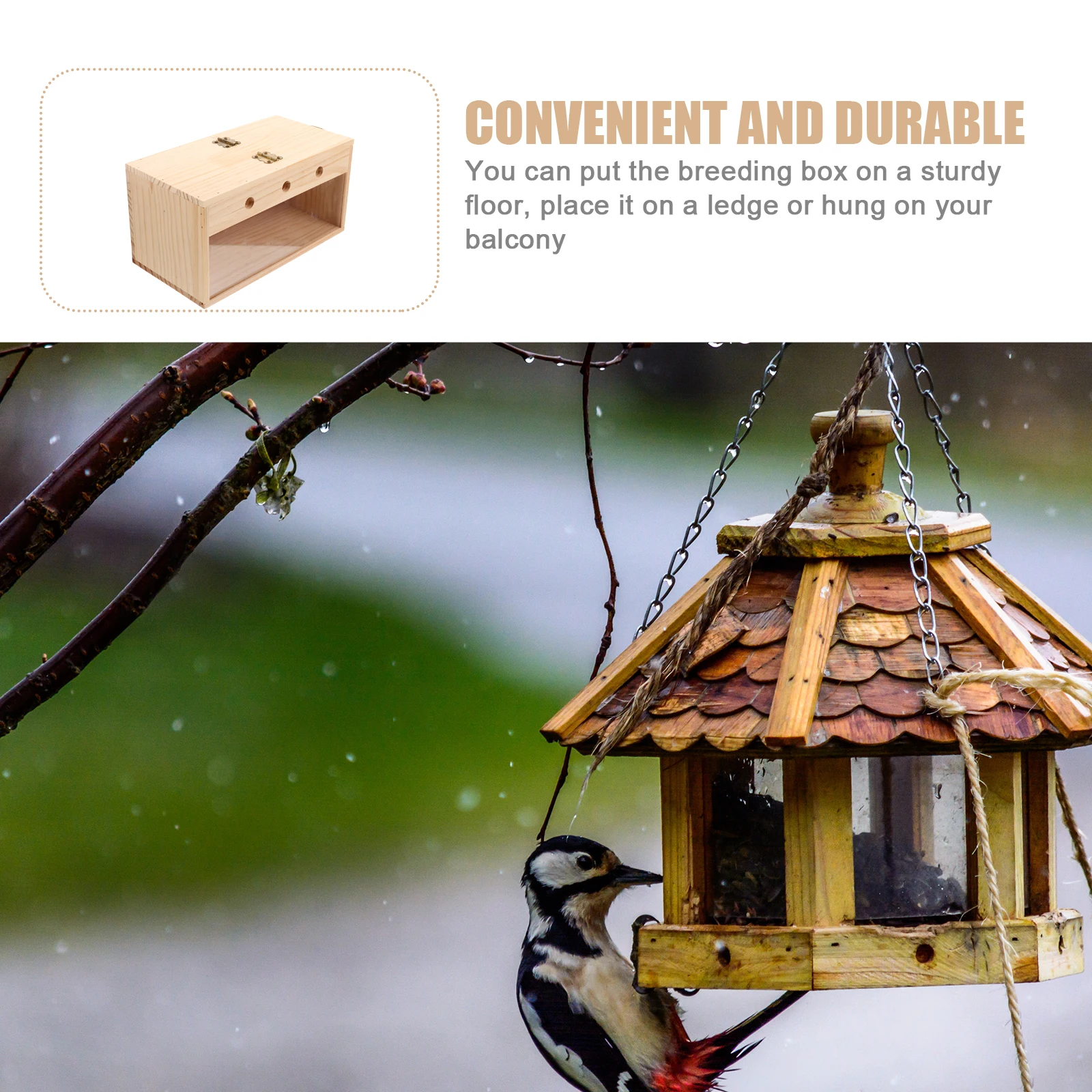 

Transparent Breeding Box Parakeet Nest House Bird Supplies Parrot Wooden for Budgies Nesting Boxes
