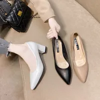 2025 Korean Version Women Pumps Fashion Low Heels Pointed Toe Female Shoes Office Work Oxford Shoes for Women Femme Zapatos