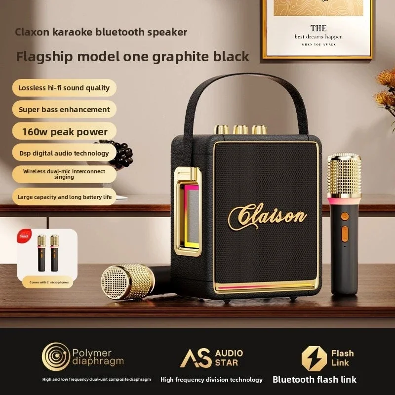 

High-Quality Portable 6000mAh Wireless Karaoke Speaker with Microphone 160W Powerful 3D Surround Sound Home Cinema Sound System