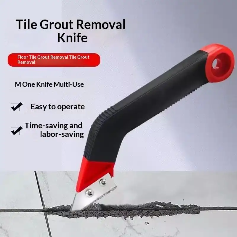 Keramik-Fugenmörtel-Entfernungs- und Reinigungsmesser mit ergonomischem Griff, Handrechen-Schaber für Wand- und Bodenfliesen-Fugenreparaturen und Heimrenovierungen. – Detail 4