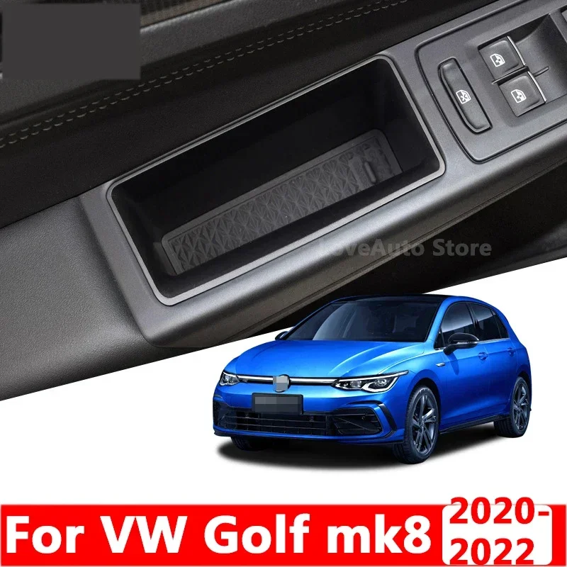 

For VW Golf 8 MK8 2020 2021 2022 Car Front Door Inner Armrest Handle Door Multifunctional Storage Box Accessories