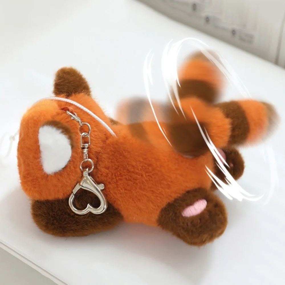 Kinderen cadeau roterende staart Panda sleutelhanger dier gevulde Panda hanger leuke cartoon wasbeer sleutelhanger