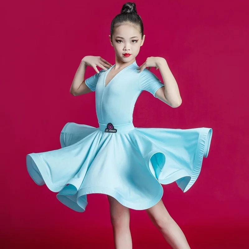 Vêtements d'entraînement de danse latine pour filles, vêtements de performance pour enfants, robe de danse latine pour femmes, nouveau costume