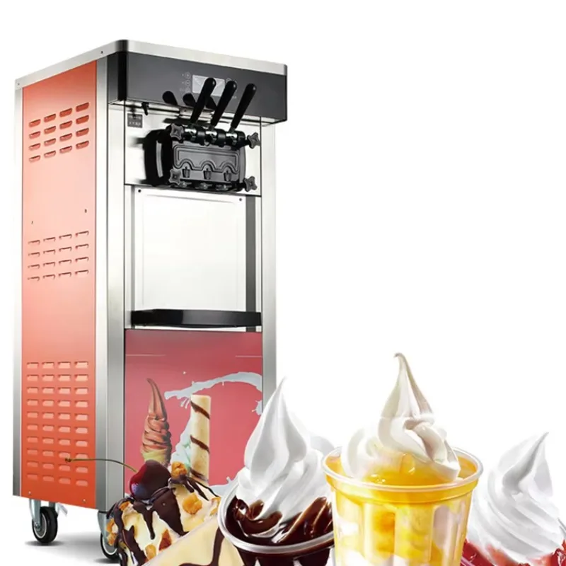 Commercial 3 Flavors Ice Cream Vending Machine / Soft Ice Cream Maker Machine