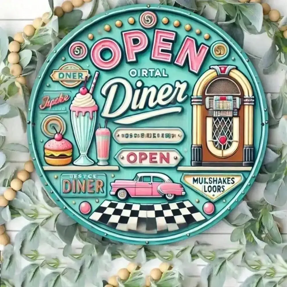 Retro Vintage Aluminum Wall Art 20cm Waterproof Durable Metal Sign For Home Bar Cafe Restaurant Decor