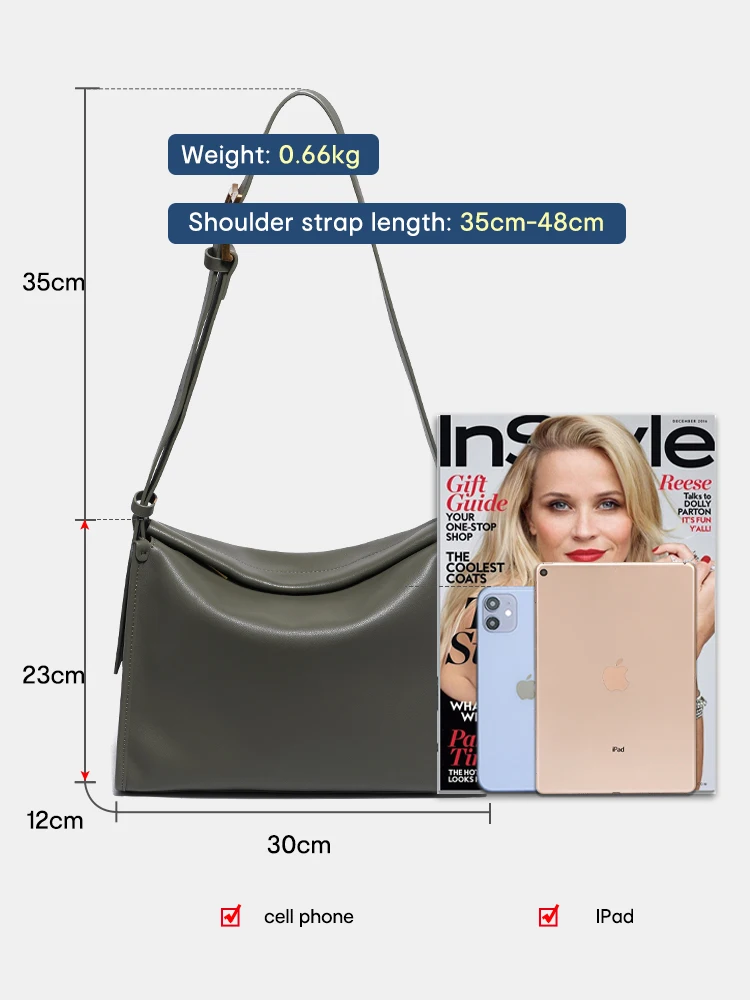 

Женская большая сумка-мессенджер Zency из натуральной кожи, вместительная винтажная сумка