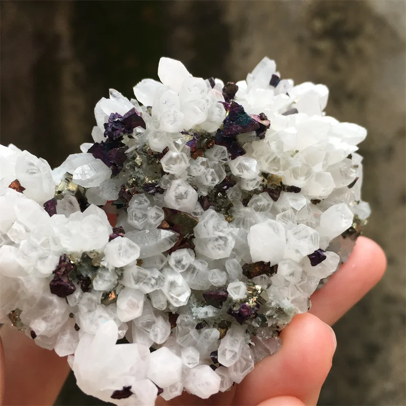 97g Real Natural Crystal Quartz And Colorful Pyrite Symbiotic Mineral Specimen Healing Stones Energy Home Decor Collection