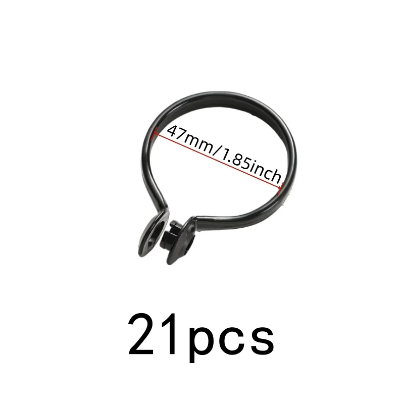 21 pcs 47mm No-Rod Removal Curtain Clips, Living Room Drapery, Smooth Sliding Plastic, Durable Black Material, Black