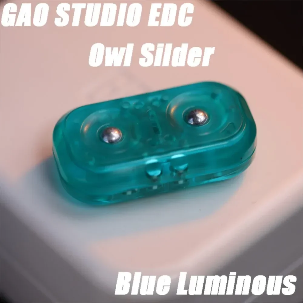 GAO STUDIO EDC Owl Silder Blue Luminous GAO STUDIO Fidget Toy GAO STUDIO Mini Toys for Gift