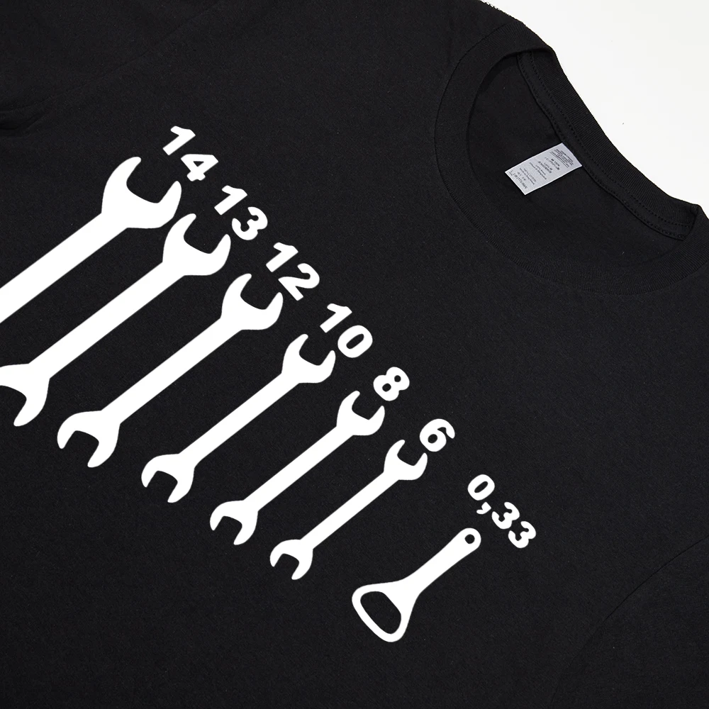 Vintage Screw Wrench Opener Mechanic T-Shirts Men Car Fix Engineer Cotton Tee Short Sleeve Funny T Shirts Top Tee Men's Clothes