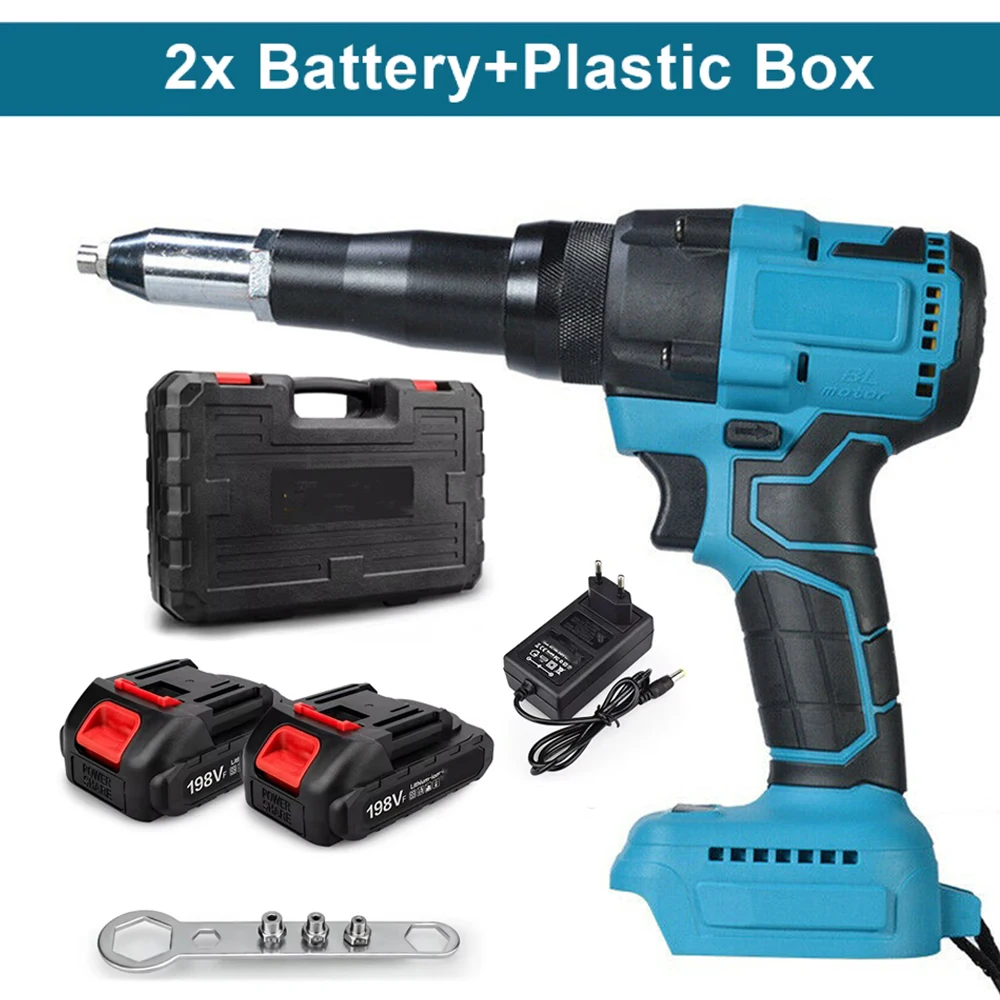 720W 20000N Borstelloze Elektrische Klinknagel Pistool Power Tool Draadloze Klinknagel Moer Pistool Auto Klinken Voor Makita 18V batterij Pin