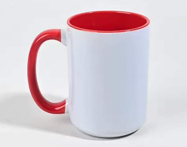 2pcs 15oz Ceramic Mug Inner Colorful Tea Coffee Milk Cups Sublimation Blank Mugs For Personalized With Photos  Creative Gift Cup